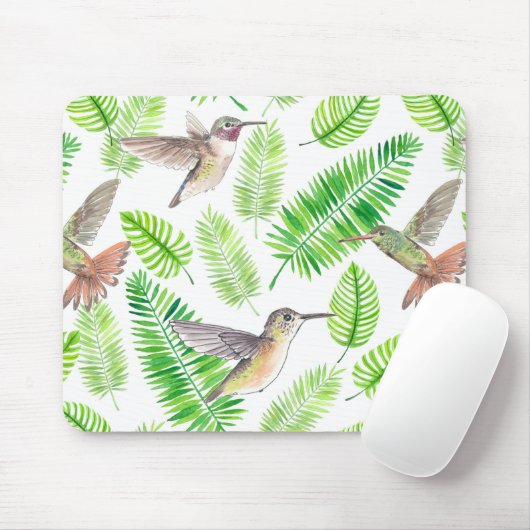 Humingvögel und tropische Blätter Mousepad (Mit Mouse)