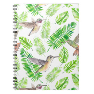 Humingvögel und tropische Blätter Notizblock
