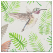 Humingvögel und tropische Blätter Stoff (Nahaufnahme)