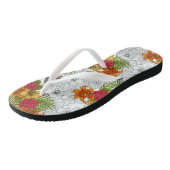 Humingvögel und tropisches Bouquet Badesandalen (Schrägansicht)