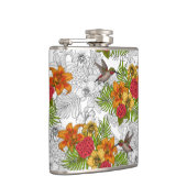 Humingvögel und tropisches Bouquet Flachmann (Rechts)