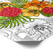 Humingvögel und tropisches Bouquet Poster (Ecke)