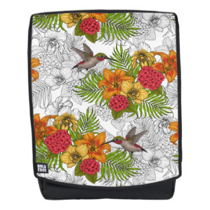 Humingvögel und tropisches Bouquet Rucksack