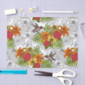 Humingvögel und tropisches Bouquet Seidenpapier (Handwerk)