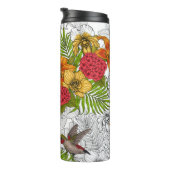 Humingvögel und tropisches Bouquet Thermosbecher (Nach rechts gedreht)