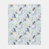 Humingvogel und weiße Blume Fleecedecke (Vorderseite)