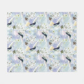 Humingvogel und weiße Blume Fleecedecke (Vorderseite (Horizontal))