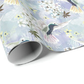 Humingvogel und weiße Blume Geschenkpapier (Rolleneckpunkt)