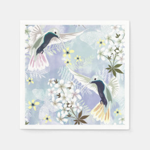 Humingvogel und weiße Blume Serviette