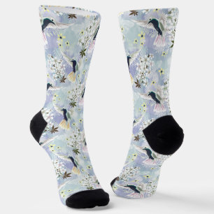 Humingvogel und weiße Blume Socken