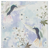 Humingvogel und weiße Blume Stoff (Nahaufnahme)