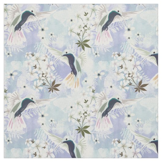 Humingvogel und weiße Blume Stoff (Muster)