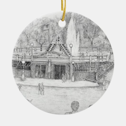 Humiston Pool vor Springbrunnen entfernt Ornament (Vorne)