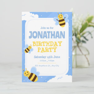Humle Bee Birthday Einladung, Bee 1. Geburtstag Einladung