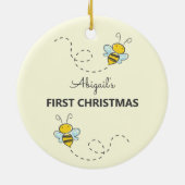Humle Custom First Christmas Keramik Ornament (Hinten)