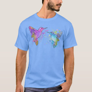 Hummbingbirds Wasserfarbenfroh Pink Blue Hummin T-Shirt