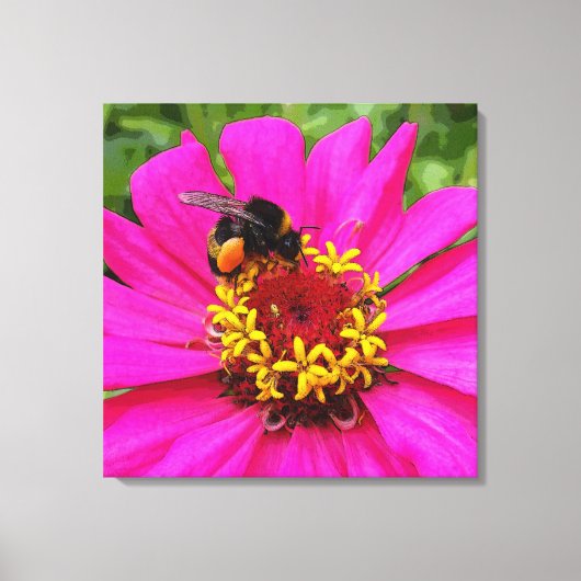 Hummel am Arbeitsplatz Leinwanddruck (Vorderseite)