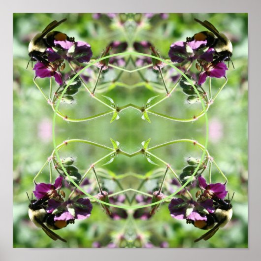 Hummel auf Blume Rahmen erstellen Sie Ihr eigenes  Poster (Vorne)