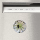 Hummel auf Clematis-Blüte Personalisiert Magnet (In Situ (Geschirrspüler))