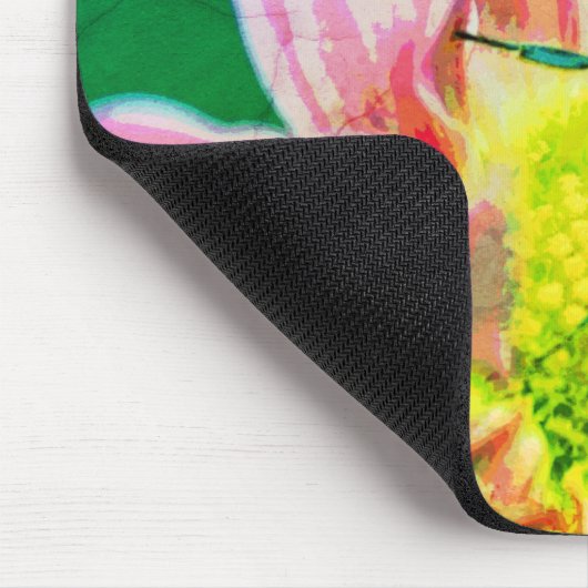 Hummel auf Daisy Blume Abstrakte Kunst Mousepad (Ecke)