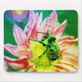 Hummel auf Daisy Blume Abstrakte Kunst Mousepad (Vorne)