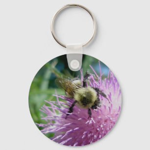 Hummel auf Distel-Schlüsselanhänger Schlüsselanhänger