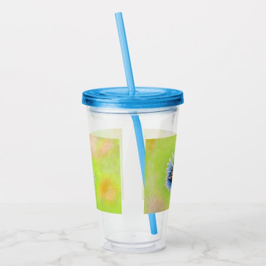 Hummel auf einer Blume Malerei Acryltrinkbecher (Links)