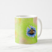 Hummel auf einer Blume Malerei Kaffeetasse (VorderseiteRechts)