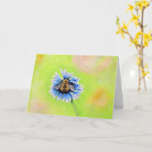 Hummel auf einer Blume Malerei Karte (Gelbe Blume)