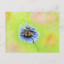 Hummel auf einer Blume Malerei Postkarte