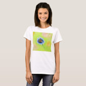 Hummel auf einer Blume Malerei T-Shirt (Vorne ganz)
