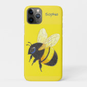 Hummel auf Gelb Case-Mate iPhone Hülle (Rückseite)