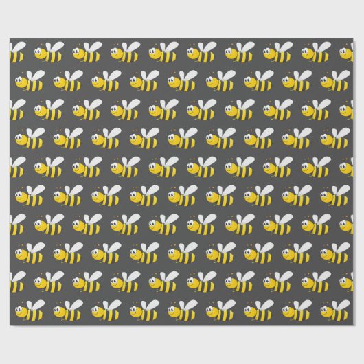 Hummel auf Grau Geschenkpapier (Flach)