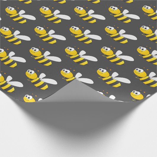 Hummel auf Grau Geschenkpapier (Ecke)