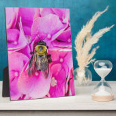 Hummel auf Hydrangea Fotoplatte (Seite)