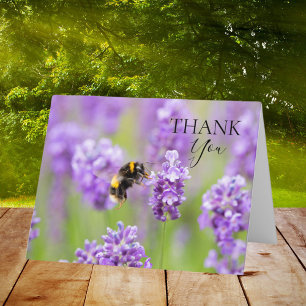 Hummel auf Lavendel Dankeskarte