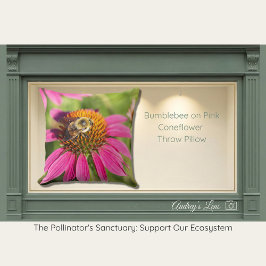 Hummel auf Pink Coneflower Kissen