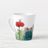 Hummel auf Red Zinnia Small Latte Tasse (Linke Ecke)