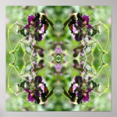 Hummel auf rosa Blume Mirror Abstrakt Poster (Vorne)