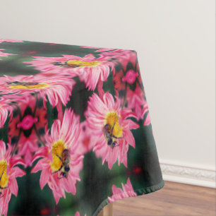 Hummel auf rosa Daisy Blume Abstrakt Tischdecke
