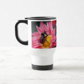 Hummel auf rosa Daisy Blume Personalisiert Reisebecher (Links)