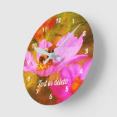 Hummel auf rosa Kosmos Abstrakt Personalisiert Runde Wanduhr (Winkel)