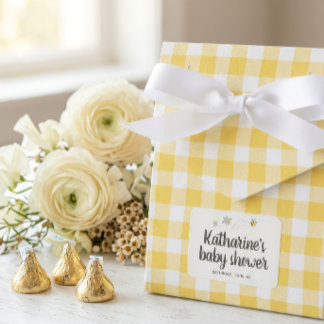 Hummel-Baby-Partygeschenk-Schachteln Gelb Gingham Geschenkschachtel