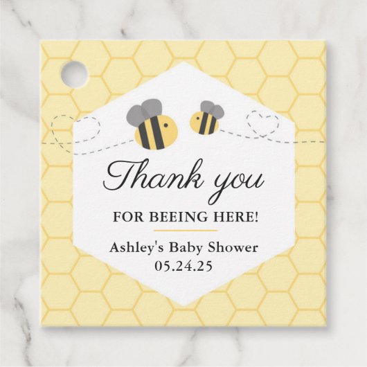 Hummel Baby Shower Tag Geschenkanhänger (Vorderseite)