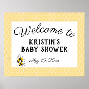 Hummel-Babyshower-Willkommensschildposter - groß Poster