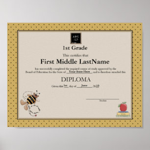 Hummel Bear Homeschooler Diploma Poster