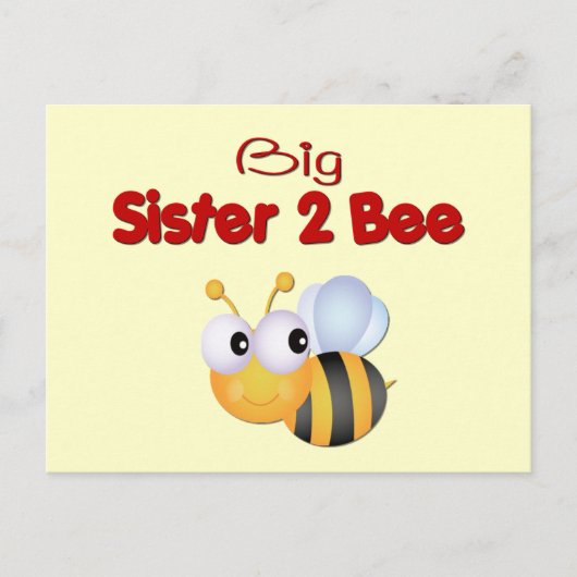 Hummel Bee Big Sister zu sein Postkarte (Vorderseite)