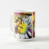 Hummel Bee Happy Daisy Blume Floral Watercolor Kaffeetasse (Vorderseite Links)