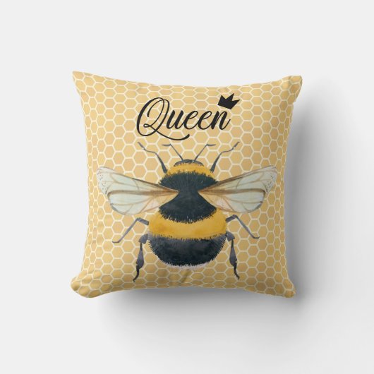 Hummel Bee Honeybee Queen Bee Kissen (Vorderseite)