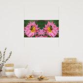 Hummel Bee On Pink Daisy Blume Mirror Abstrakt Poster (Küche)